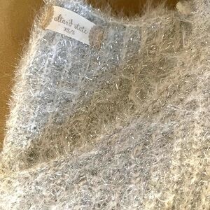 Altar'd State Gray Fuzzy Crew Neck Sweater